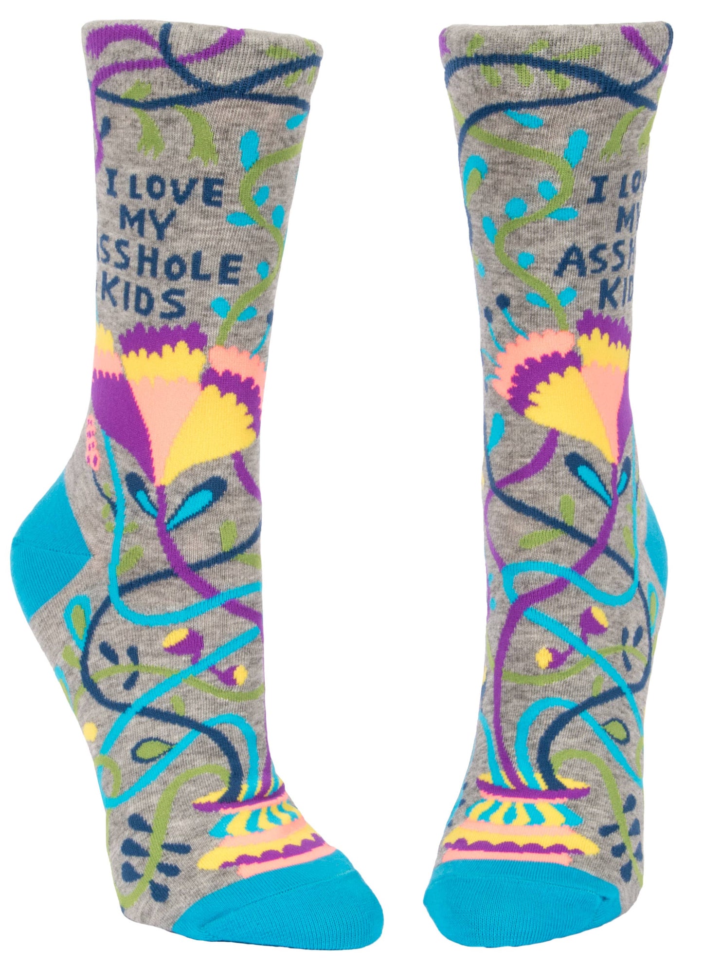 Ladies Crew Sock -  I Love My Asshole Kids