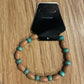 *Bracelet Wooden Beads Teal & Natural