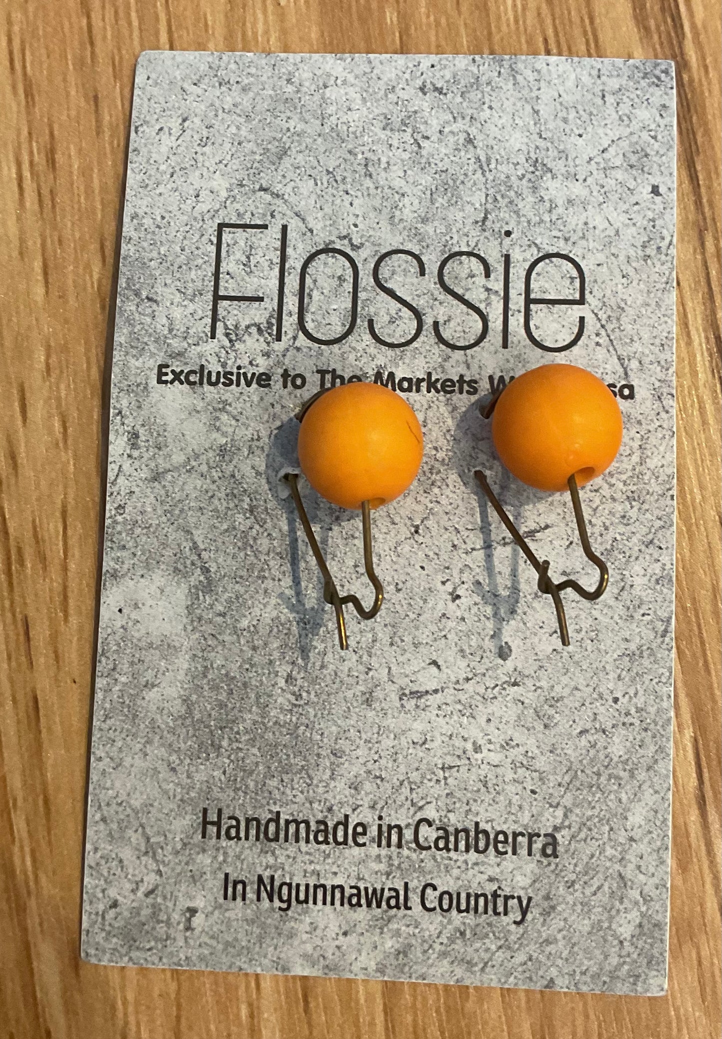 *Earrings Glass Dome Dangles Orange