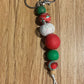 *Beaded Keychain Red and Green