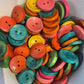 *Loose Buttons - Wooden Colourful