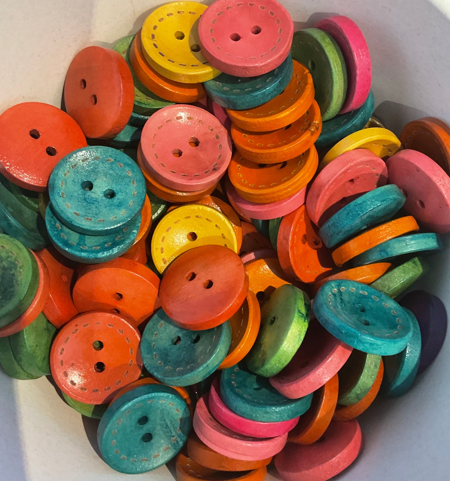 *Loose Buttons - Wooden Colourful