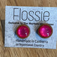 *Earrings Wooden Pearly Pink Dome Studs