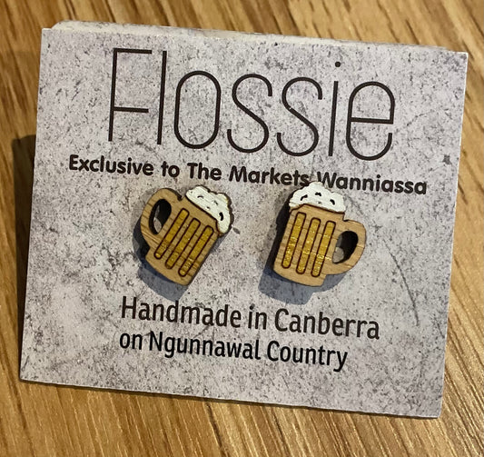 *Earrings Beer Mug Studs
