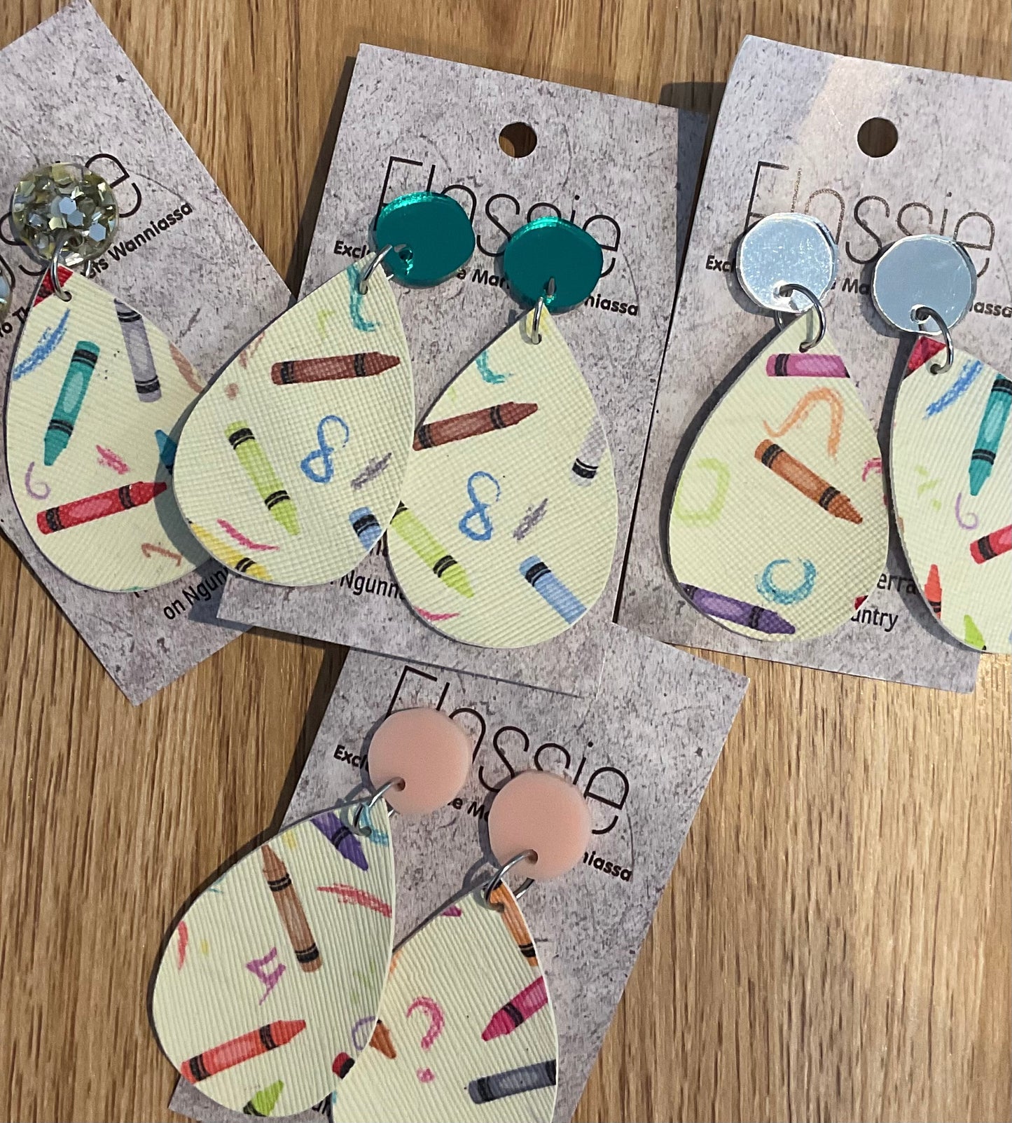 *Earrings Crayon Dangles