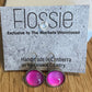 *Earrings Glass Dome Dangles Pink Ombre