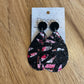 *Earrings Pink Black Glitter Dangles