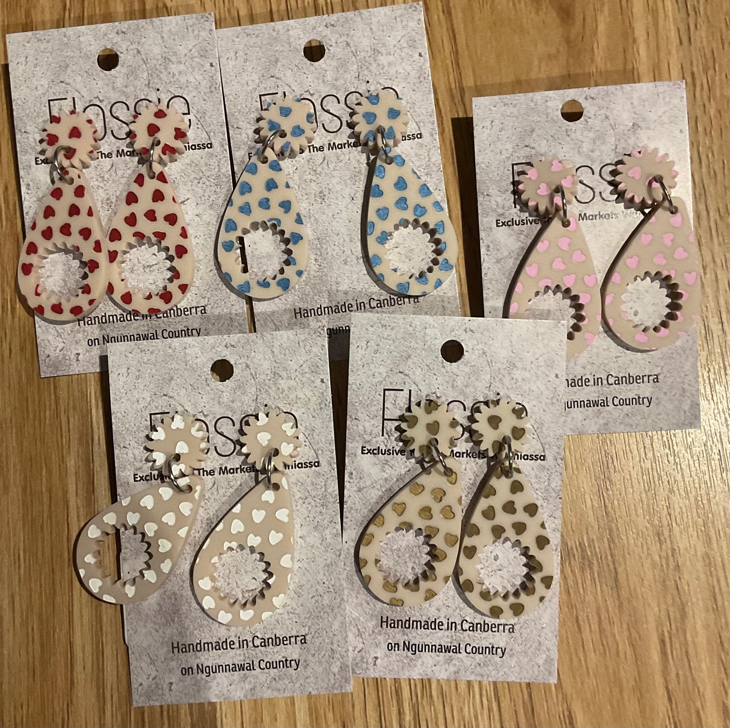 *Earrings Acrylic Hand Painted Dangles