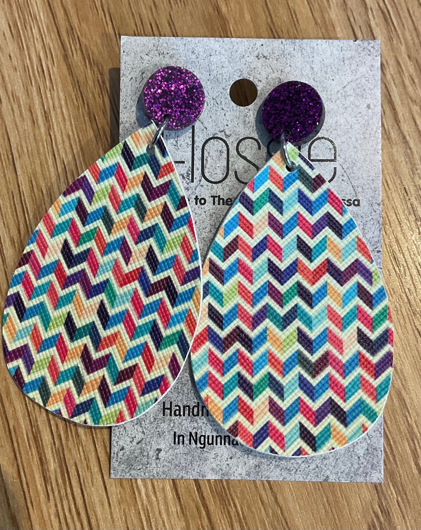 *Earrings Rainbow Geometric Dangles