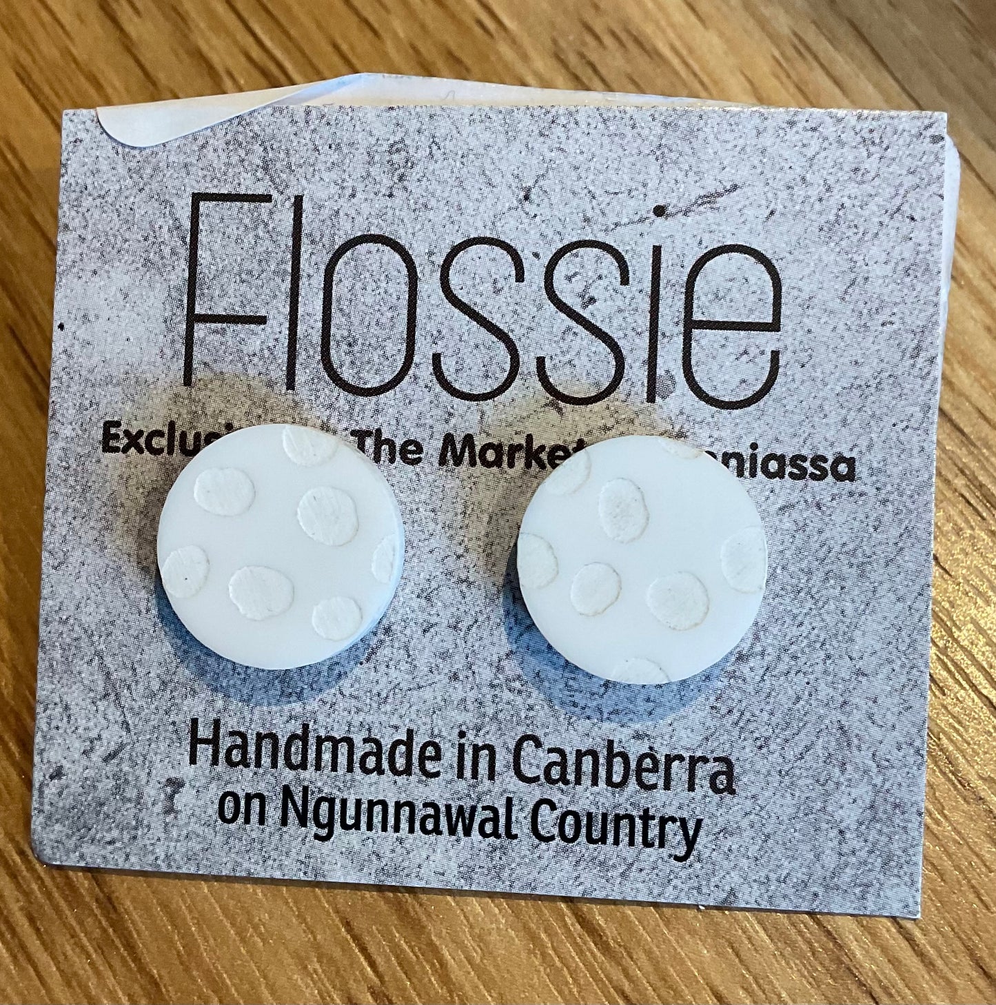 *Earrings White Acrylic Round Studs