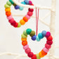 Rainbow Felt Ball Heart Decoration