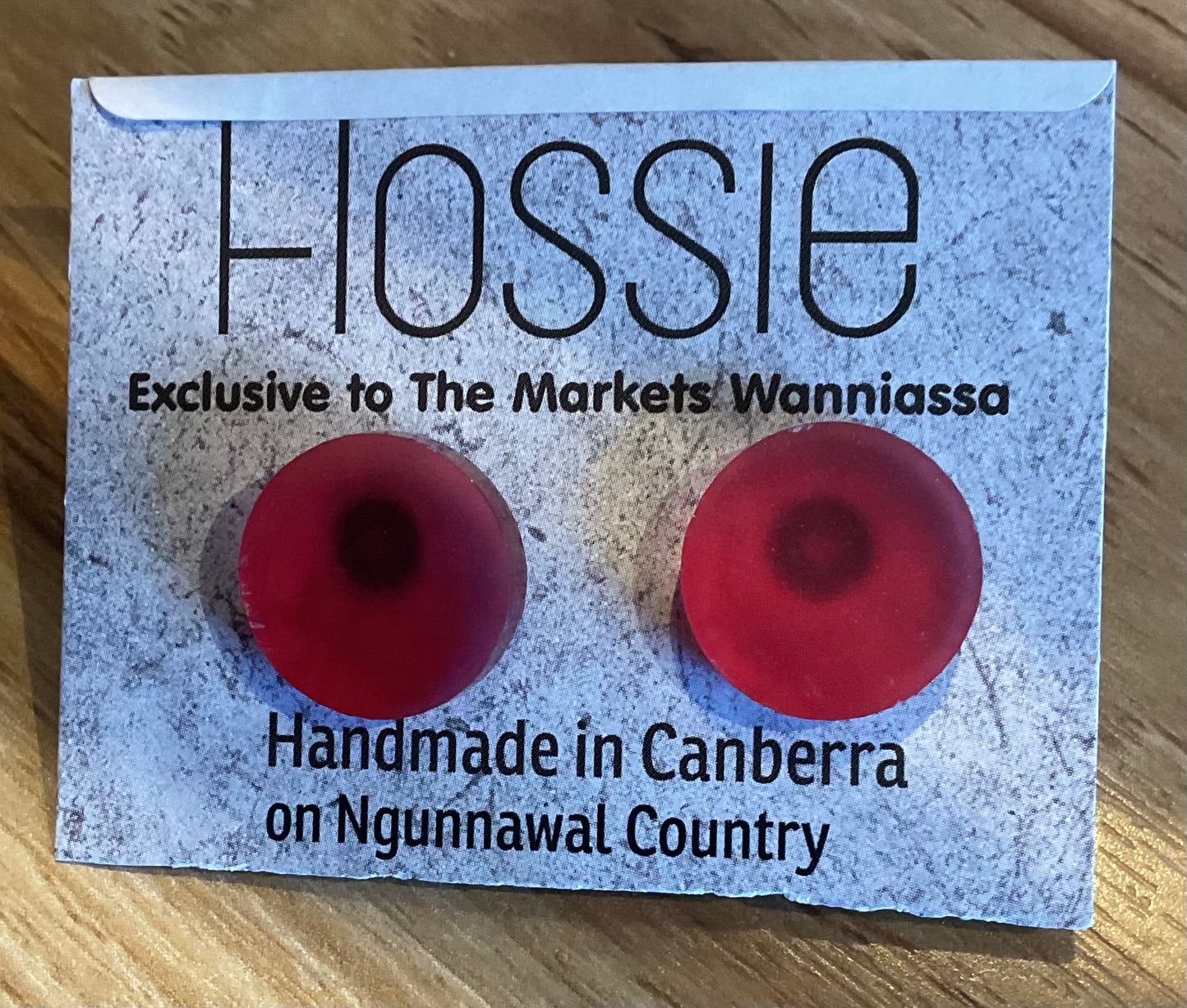 *Earrings Red Round Studs