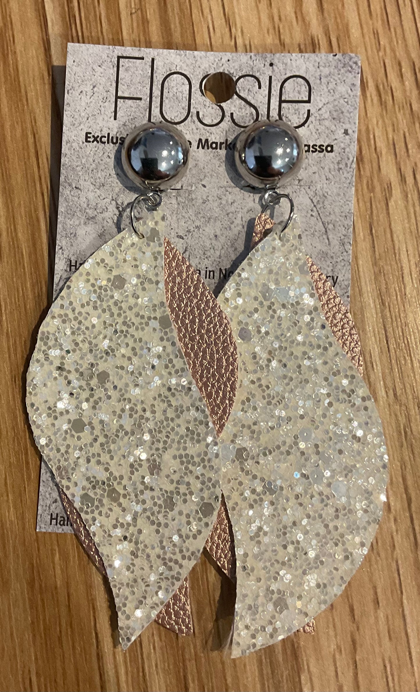 *Earrings Clip on Dangles  Faux Leather