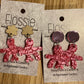 *Earrings Acrylic Pink Pearly Coral Dangles