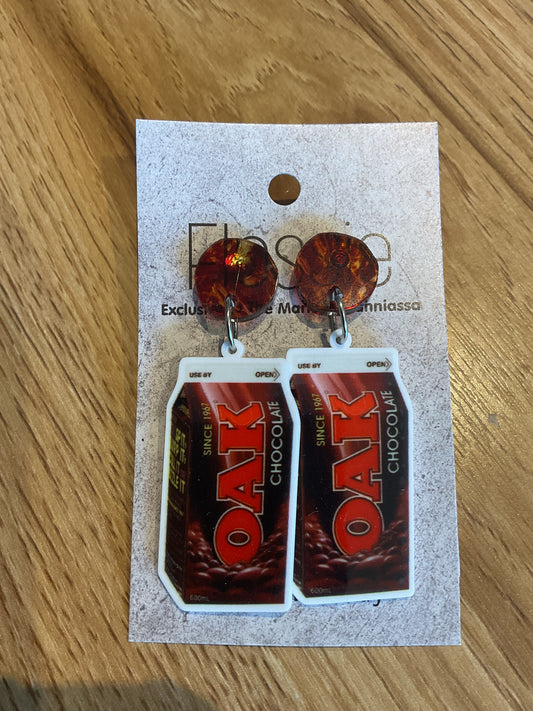 *Earrings Choc Drink Dangles