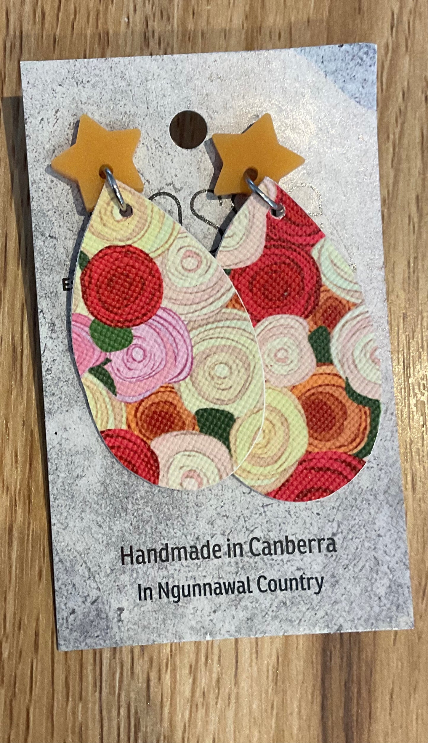 *Earrings Red Rose Dangles