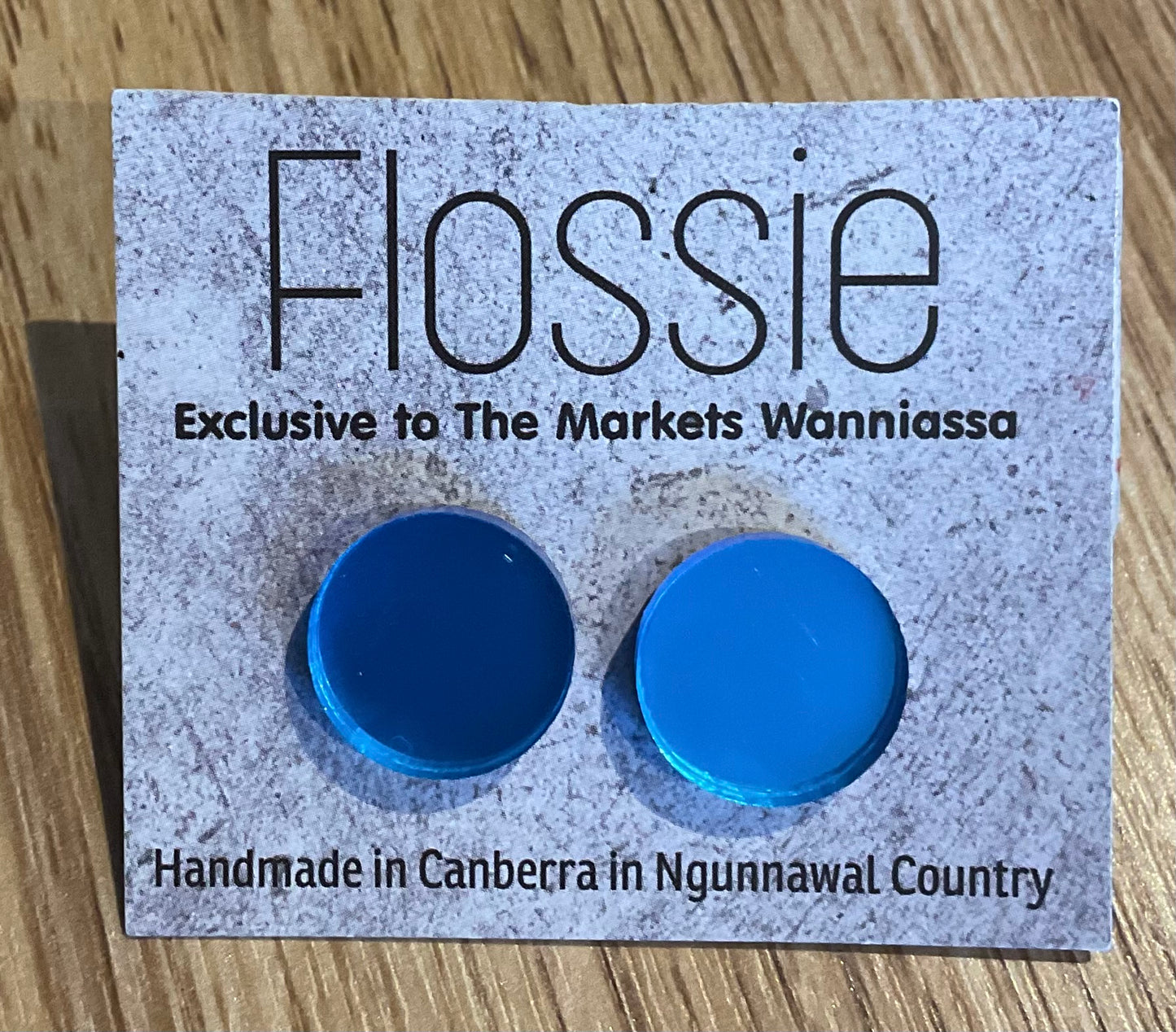 *Earrings Mirror Blue Studs