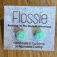*Earrings Green Flower Studs