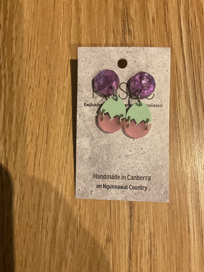 *Earrings Acrylic Egg Dangles