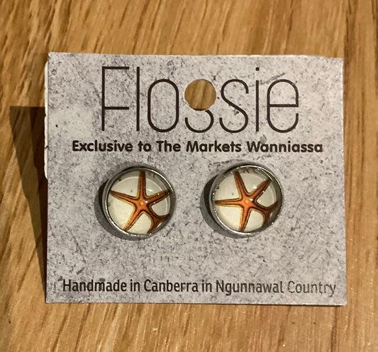 *Earrings Starfish Glass Studs