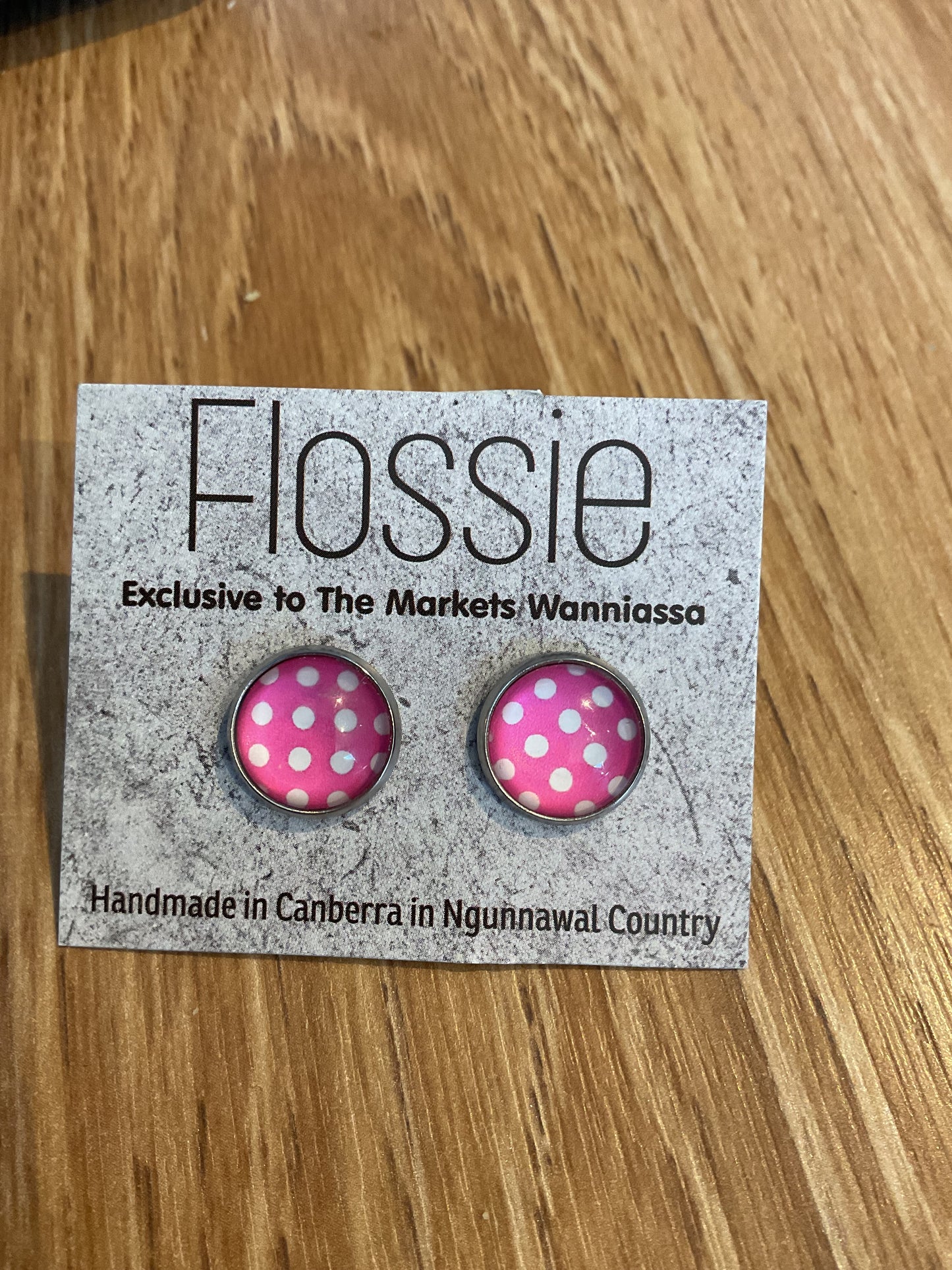 *Earrings Pink Spots Studs
