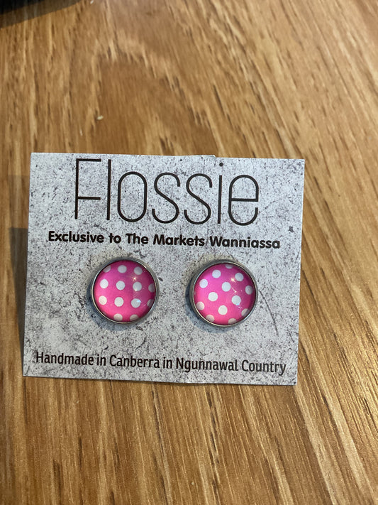 *Earrings Pink Spots Studs