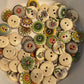 *Loose Buttons -Wooden Floral Print