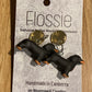 *Earrings Dachshund Dangles Black