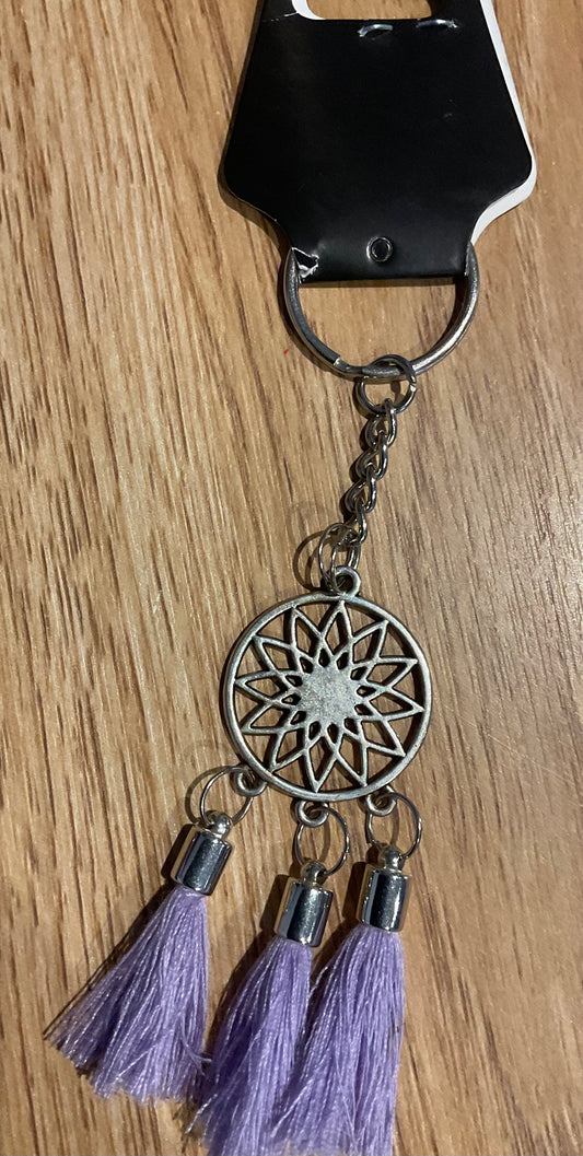 *Keychain - Triple Tassel with Charm