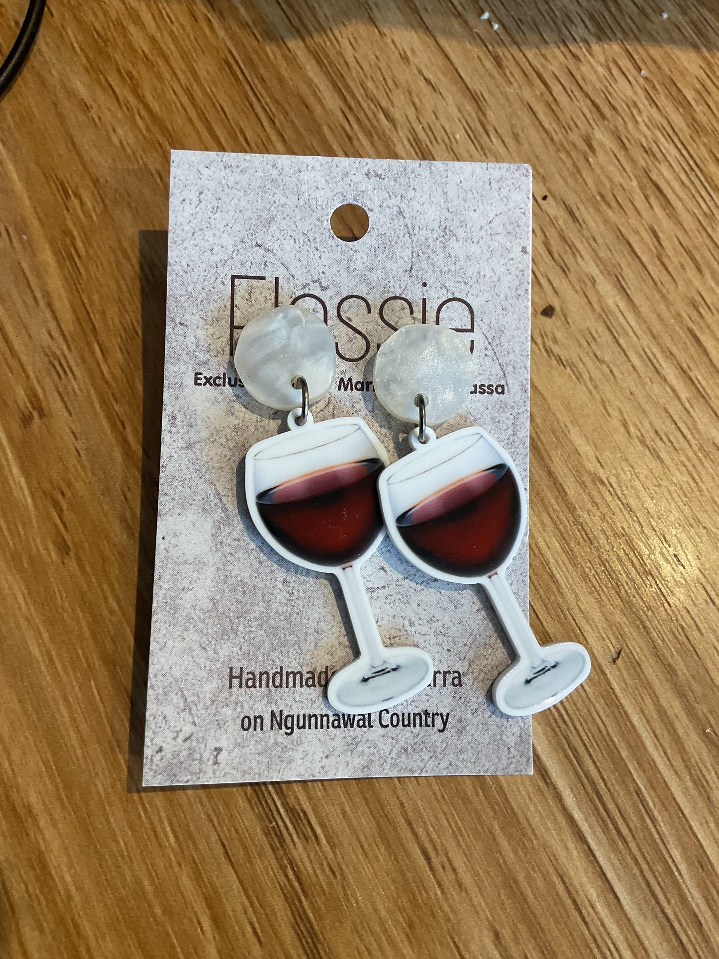 *Earrings Wine Glass Dangles