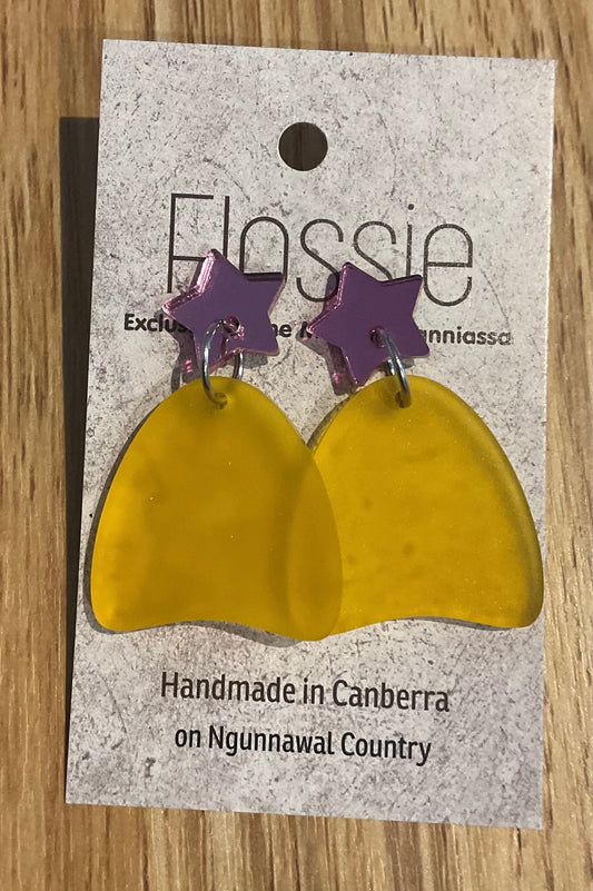 *Earrings Acrylic Sunny Yellow Dangles
