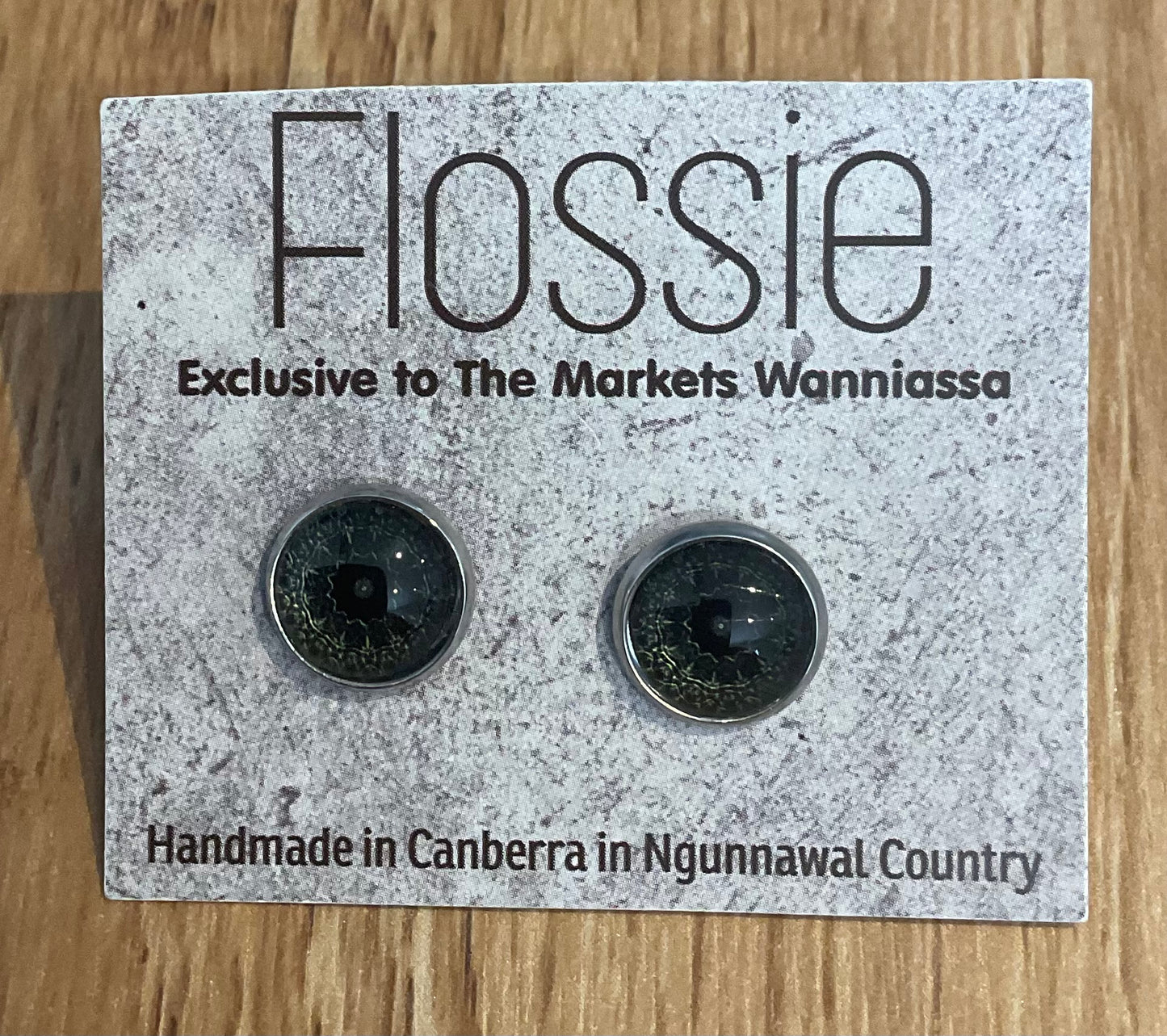 *Earrings Mandala Glass Dome Studs