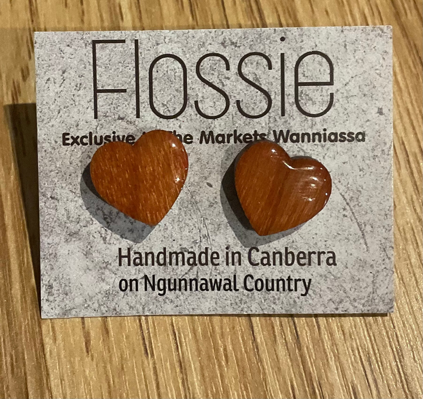 *Earrings Resin Hearts  Orange