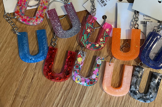 *Keychain Resin Letter U