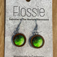 *Earrings Wooden Ombre Green Dome Dangles