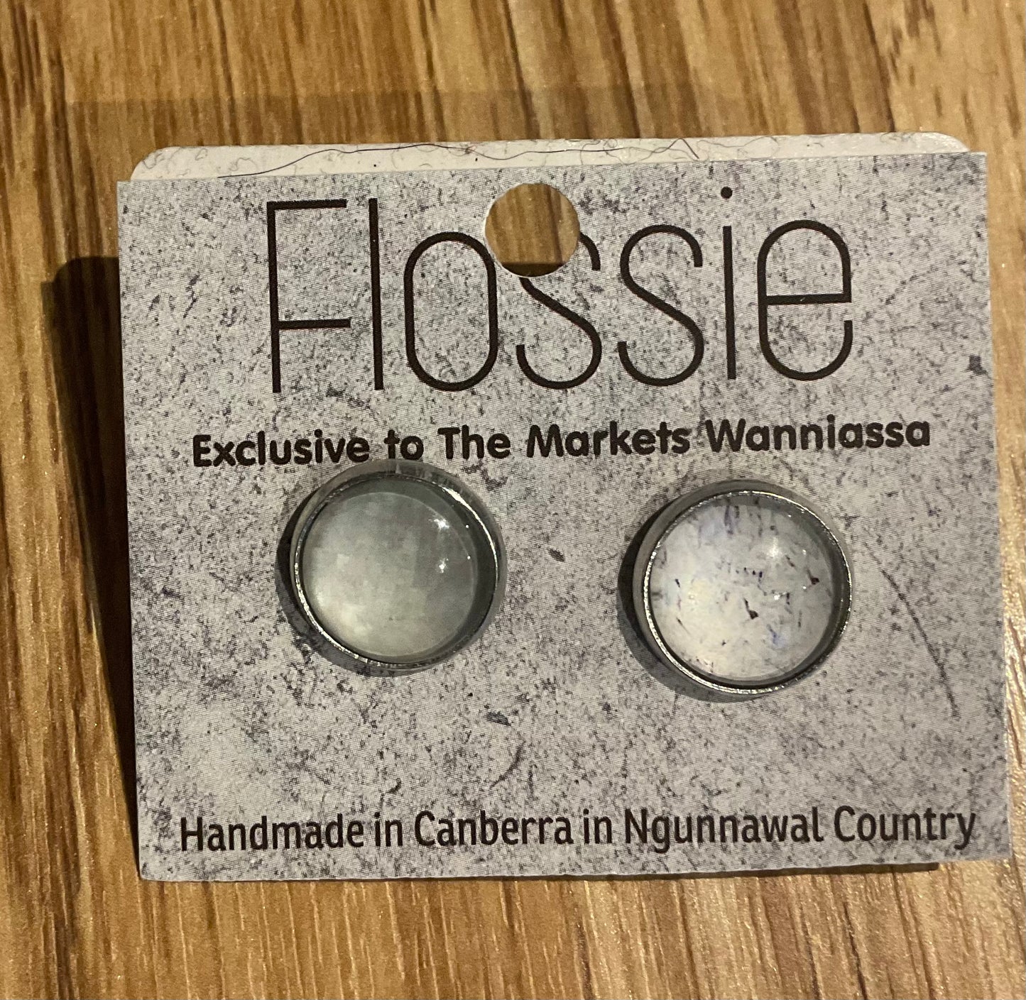 *Earrings White Spots Studs