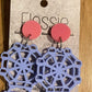 *Earrings Acrylic Blue Ferris Wheel Dangles