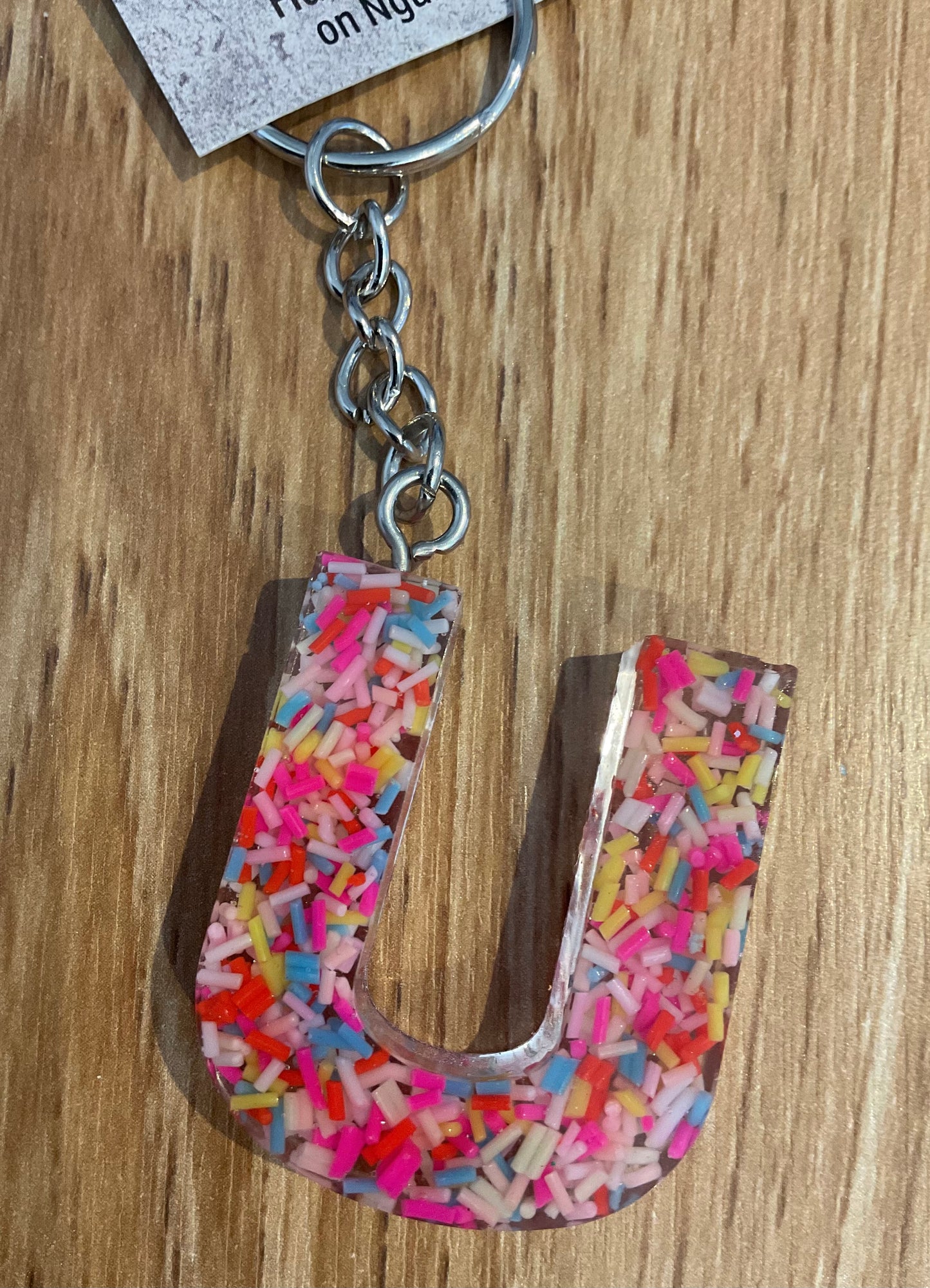 *Keychain Resin Letter U