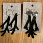 *Earrings Acrylic Black Antler Dangles