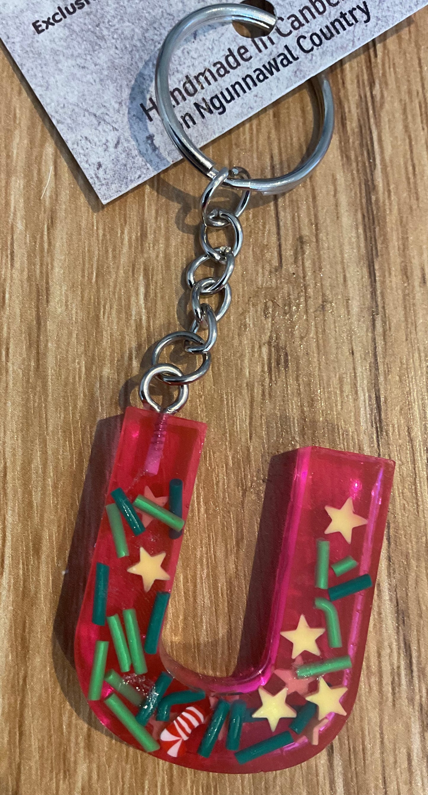 *Keychain Resin Letter U