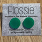 *Earrings Green Acrylic Round Studs
