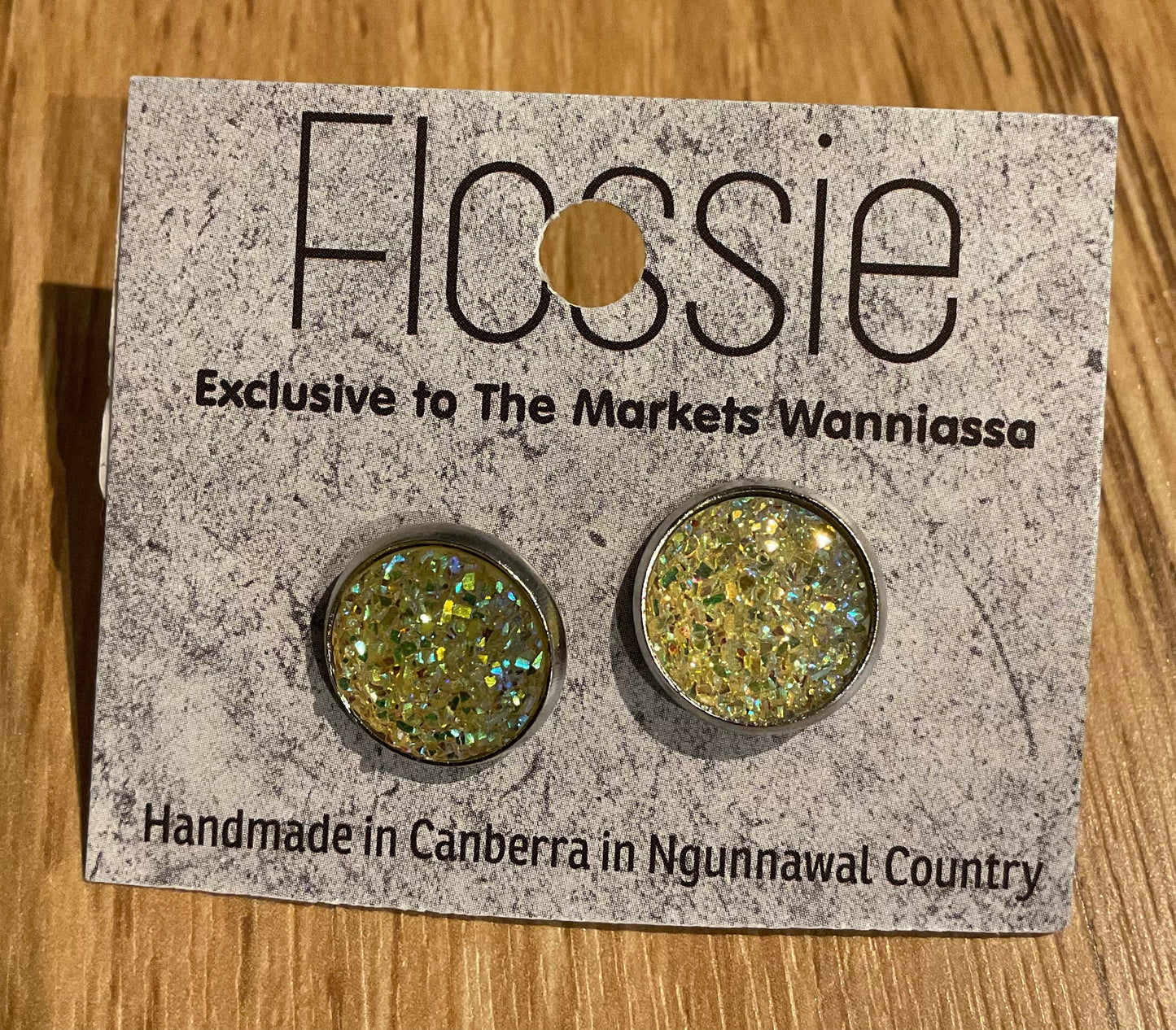 *Earrings Lemon Glitter Studs