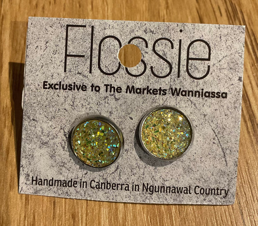 *Earrings Lemon Glitter Studs