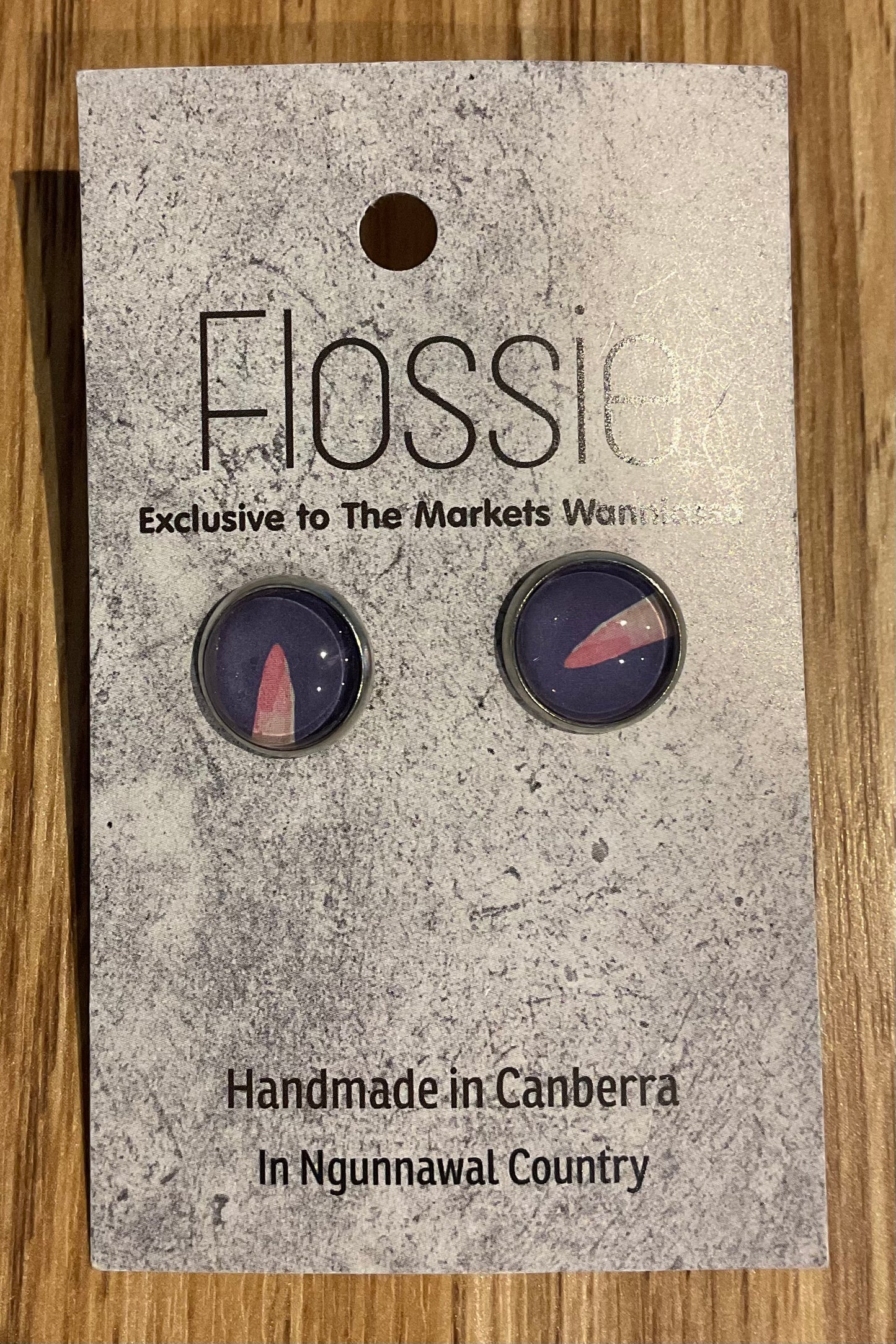 *Earrings Blue & Pink Studs