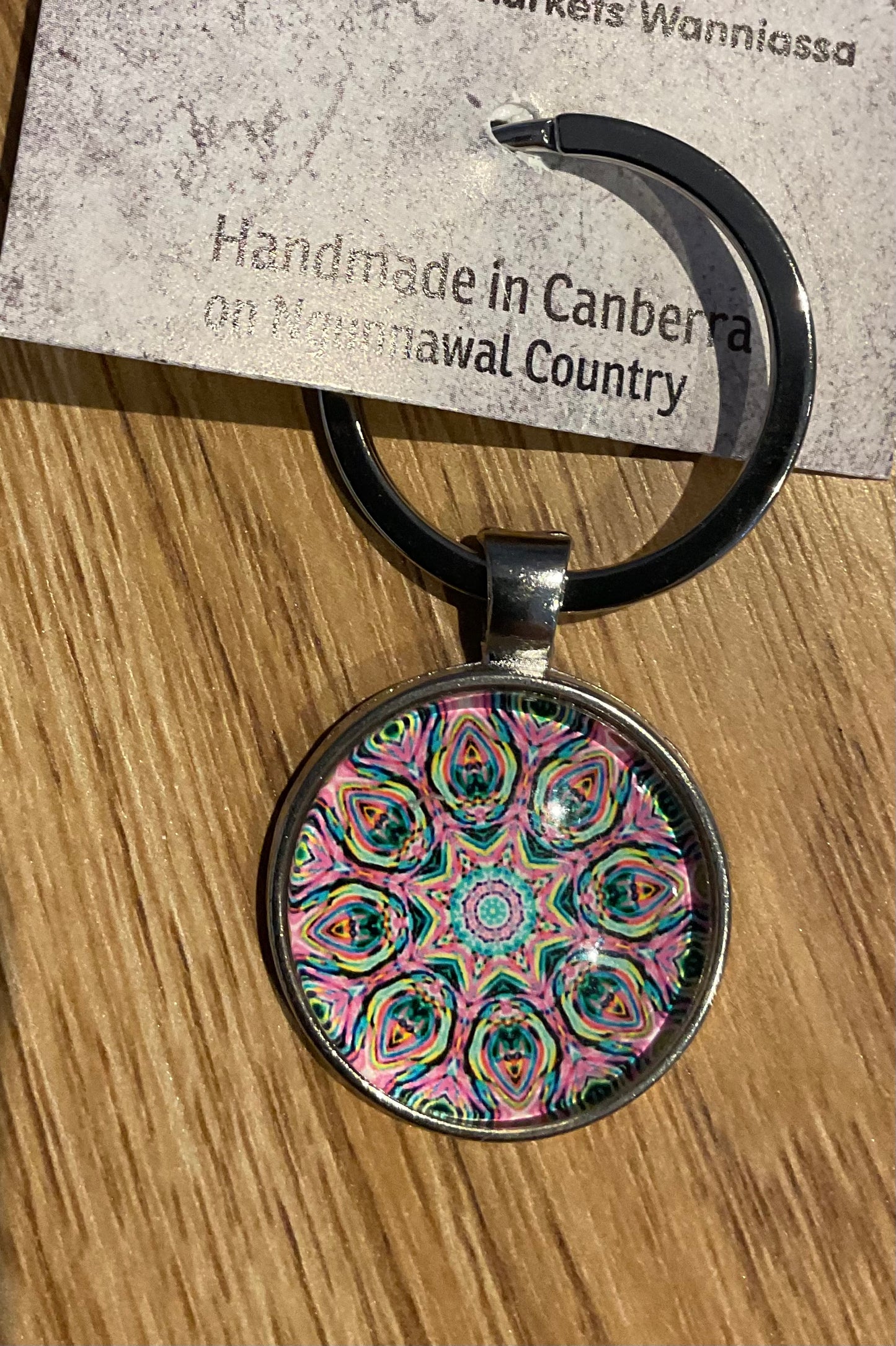 *Glass Dome Keychain Silver