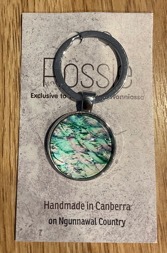 *Glass Dome Keychain Silver