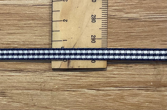 *Ribbon Black & White Checked 6mm Per Metre