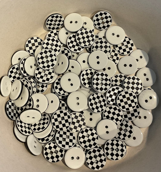 *Loose Buttons -Acrylic Checkered
