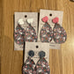 *Earrings Vinyl Woodland Bunny Print Dangles