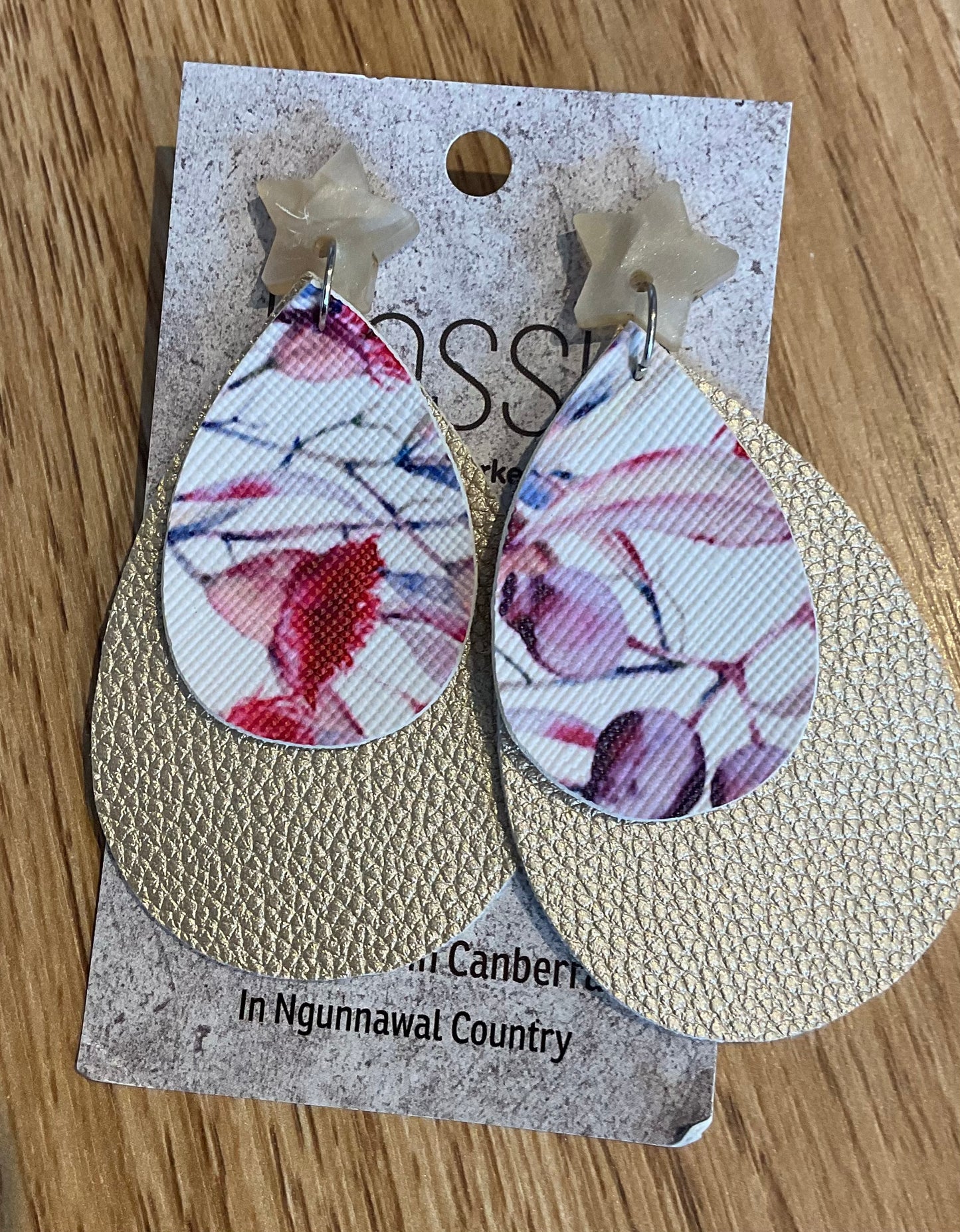 *Earrings Pink Gumnut Dangles